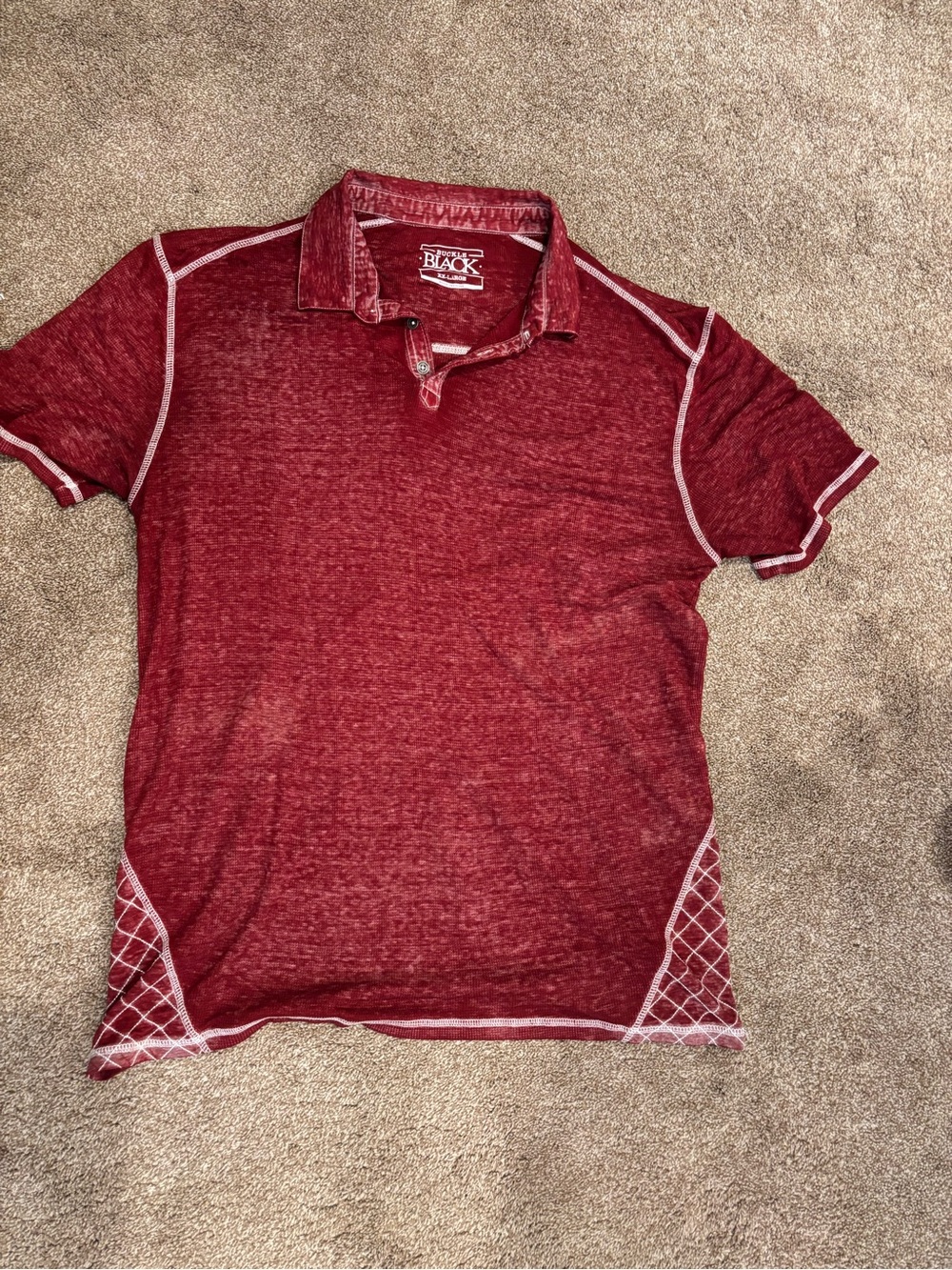 Buckle Men's Red Polo Shirt with Contrast Stitching